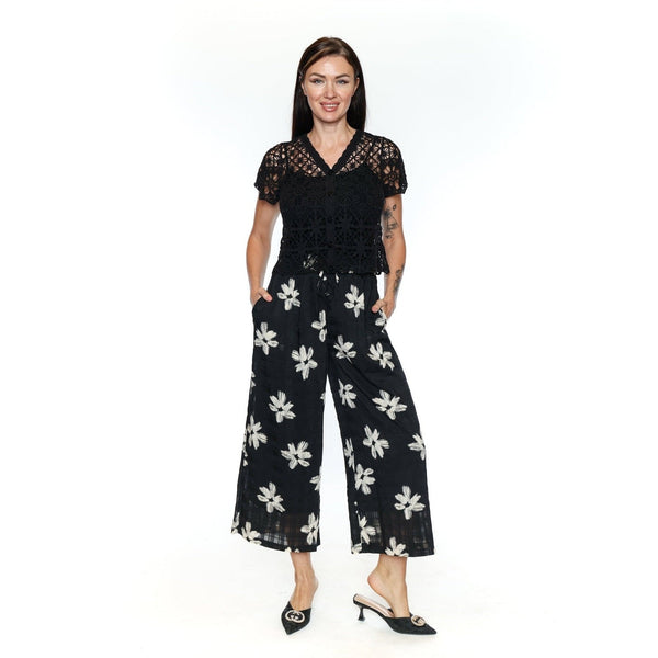 Ava Short Sleeved Embroidered Button Up Cardigan - Lady of the Lake