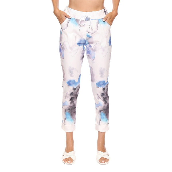Azure Printed Pants - Lady of the Lake