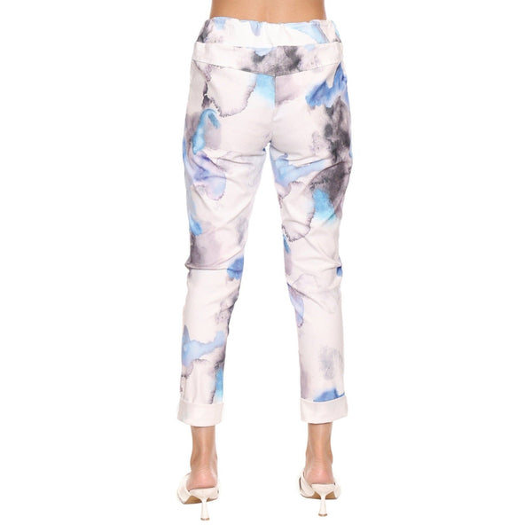 Azure Printed Pants - Lady of the Lake