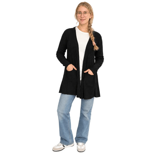 Barb Open Cardigan With Pockets