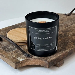 Basil & Pear - Soy Wood Wick Candle