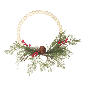 Beaded Wreath With Holiday Greens