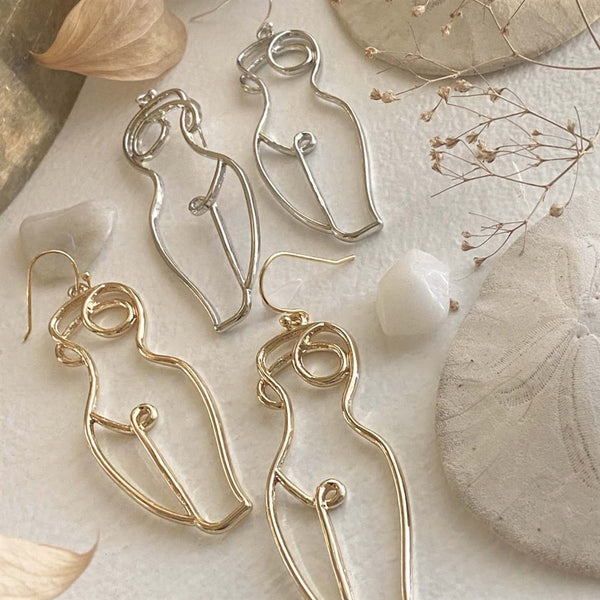 Beauvoir Feminine Body Shape Drop Earrings - Lady of the Lake