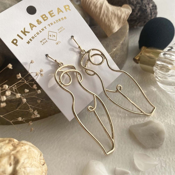 Beauvoir Feminine Body Shape Drop Earrings - Lady of the Lake