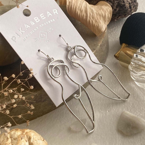 Beauvoir Feminine Body Shape Drop Earrings - Lady of the Lake