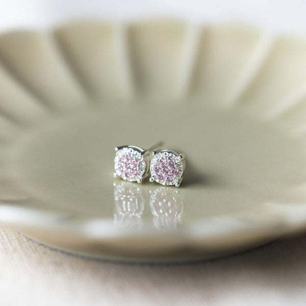 Bedazzle Stud Earrings - Pink - Lady of the Lake
