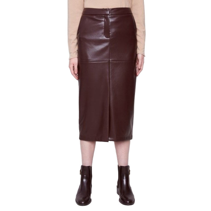 Bella Faux Leather Midi Skirt - Lady of the Lake