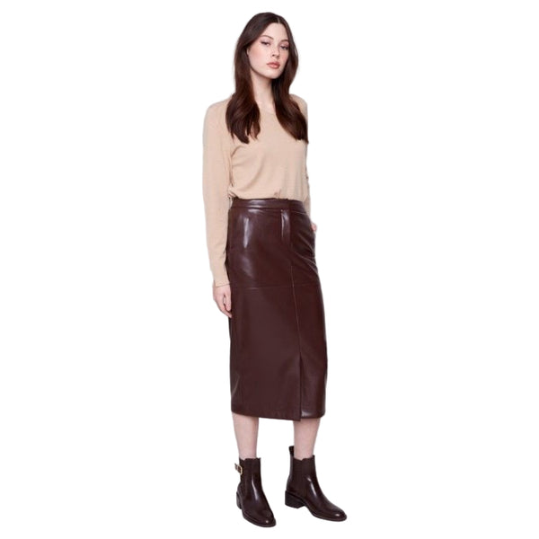 Bella Faux Leather Midi Skirt - Lady of the Lake