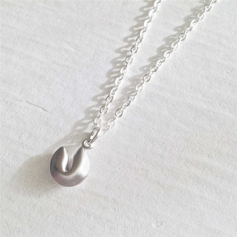 Benky Tiny Fortune Cookie Charm Necklace - Lady of the Lake
