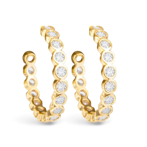 Bezel Hoop Earrings - Lady of the Lake