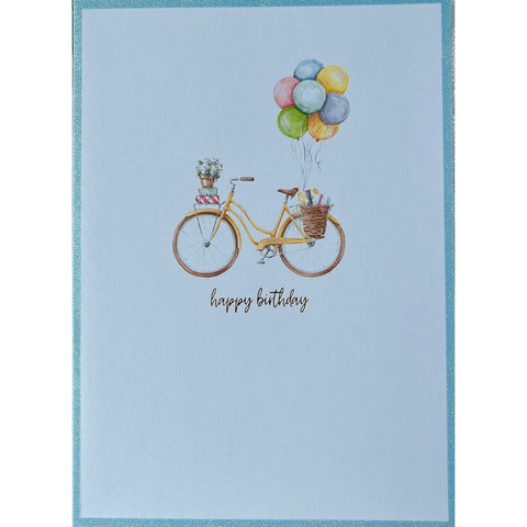 Bicycle With Balloons - Greeting Card - Birthday