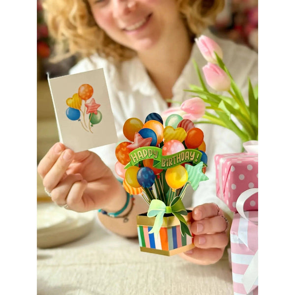 Birthday Balloons - Mini Pop - up Greeting Card - Birthday - Lady of the Lake