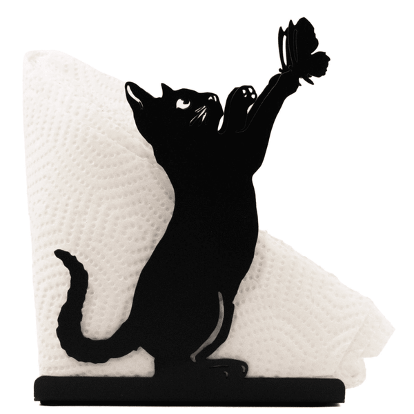 Black Cat & Butterfly Napkin Holder - Lady of the Lake