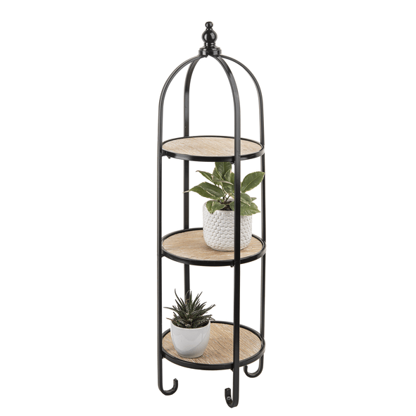 Black Round Three Tier Plant Stand - Lady of the Lake
