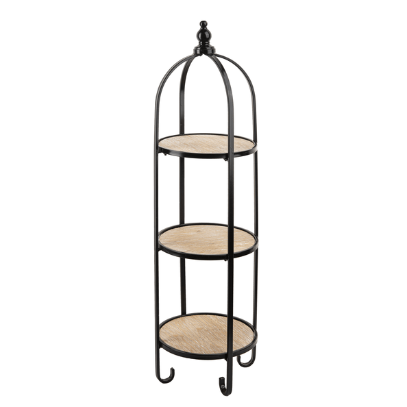 Black Round Three Tier Plant Stand - Lady of the Lake