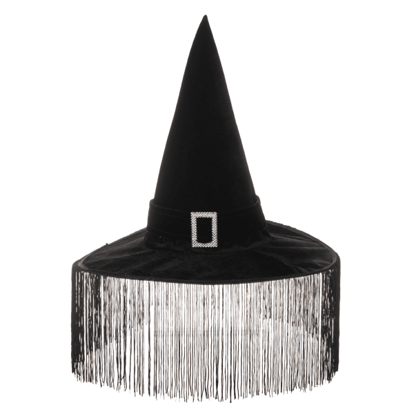 Black Witch Hat With Fringe - Lady of the Lake
