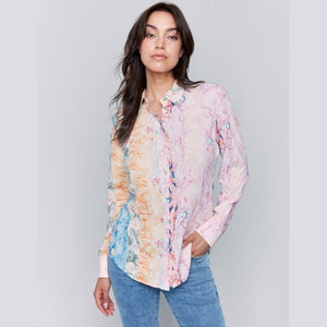 Blair Printed Long Sleeve Button Blouse - Lady of the Lake