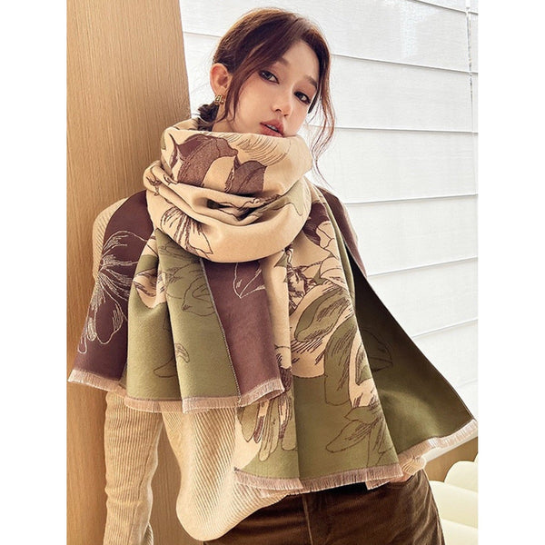 Blanker Scarf - Green Floral - Lady of the Lake