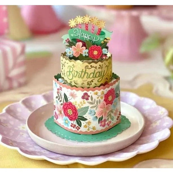 Bloom Birthday Cake - Mini Pop - up Greeting Card - Birthday - Lady of the Lake