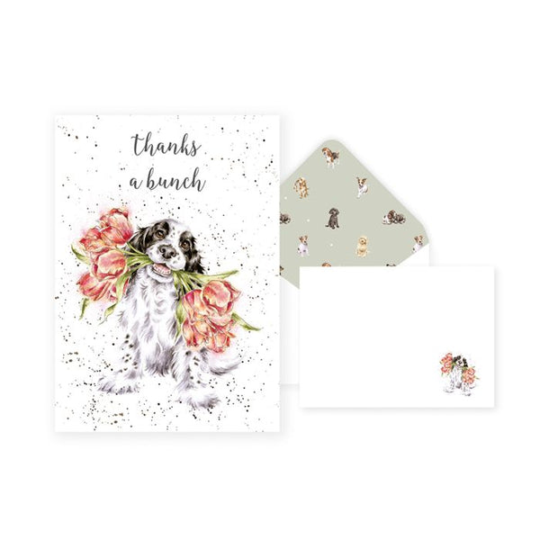 Blooming With Love Spaniel - Notecard Set - Thank you