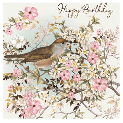 Blossoms & Bird - Greeting Card - Birthday