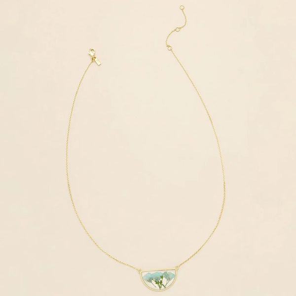 Blue Baby's Breath - Pressed Flower Necklace - Lady of the Lake