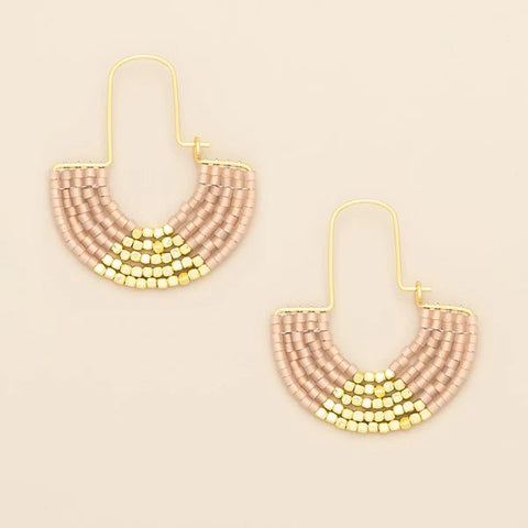 Blush & Gold - Chromacolor Miyuki U - Hoop Earring - Lady of the Lake