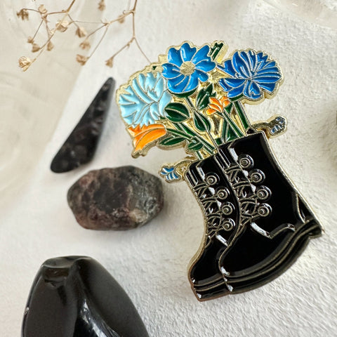 Boot - Quet Flowers & Boot Enamel Pin - Lady of the Lake