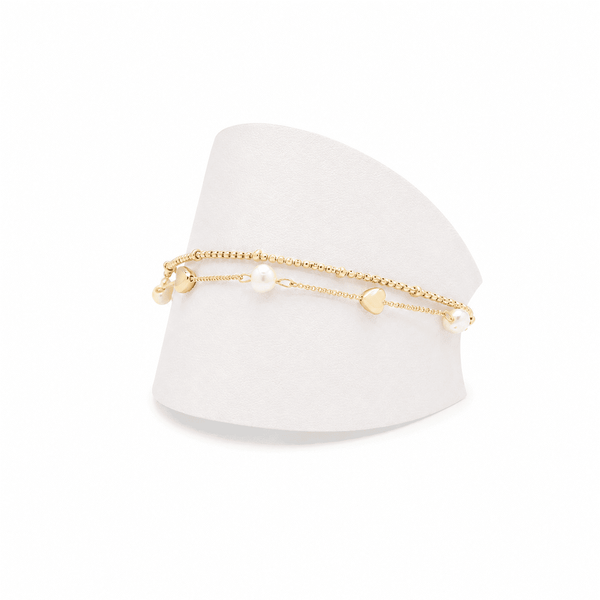 Bracelet With Faux Pearls & Metal Beads - Lady of the Lake