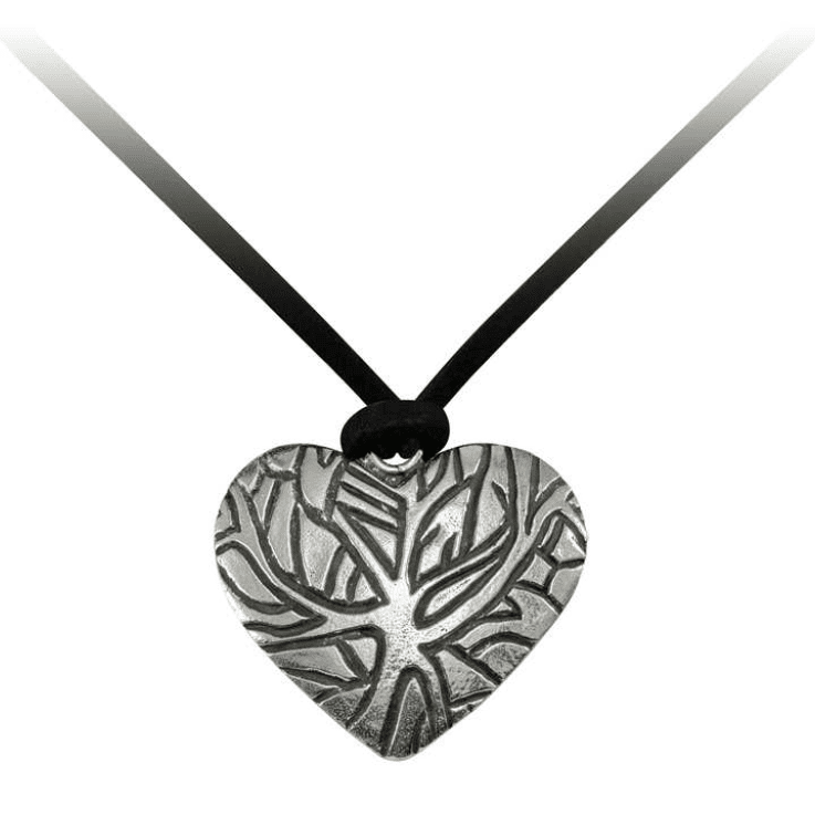 Branch Heart Pendant Necklace On Suede Cord - Lady of the Lake