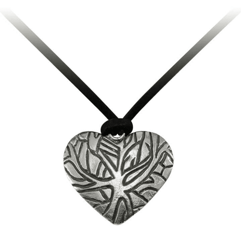 Branch Heart Pendant Necklace On Suede Cord - Lady of the Lake