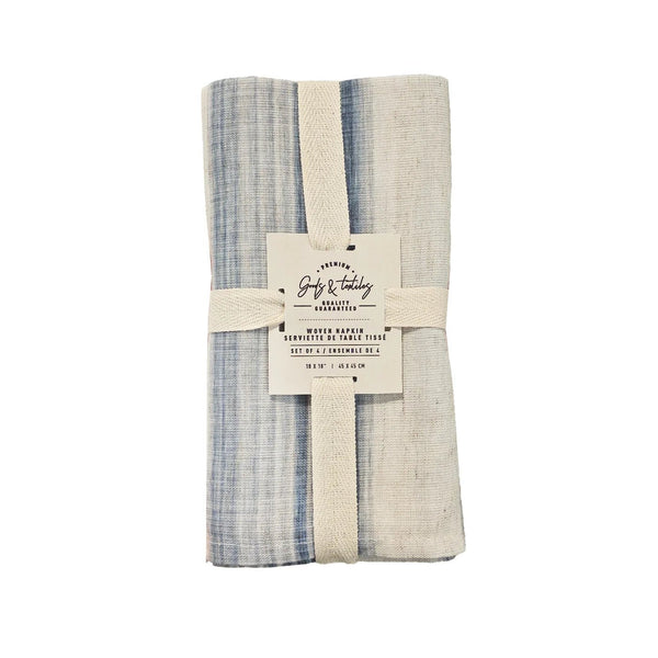 Brushed Stripe - Linen Blend Napkins - Set of 4 - Lady of the Lake