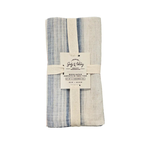 Brushed Stripe - Linen Blend Napkins - Set of 4 - Lady of the Lake