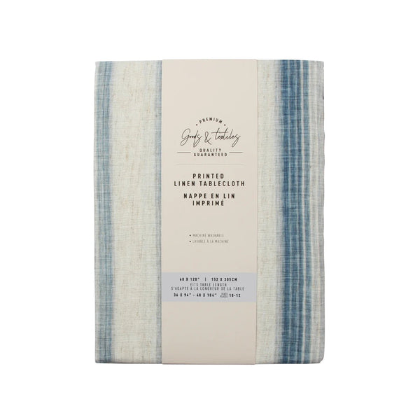 Brushed Stripe - Linen Blend Tablecloth - Lady of the Lake