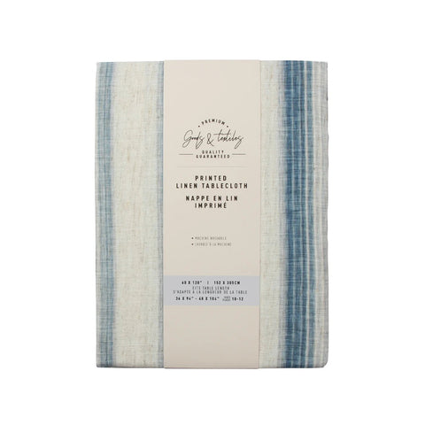 Brushed Stripe - Linen Blend Tablecloth - Lady of the Lake