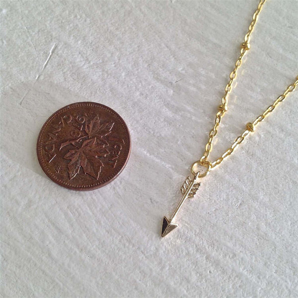 Bullseye Tiny Arrow Charm Necklace - Lady of the Lake