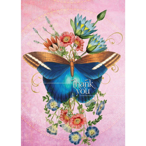 Butterfly Floral - Greeting Card - Thank You