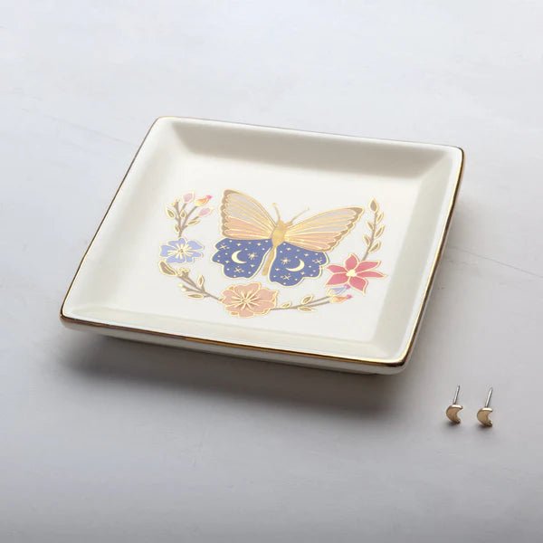 Butterfly Jewelry Dish & Stud Earring Set - Lady of the Lake