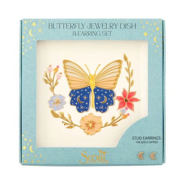 Butterfly Jewelry Dish & Stud Earring Set - Lady of the Lake