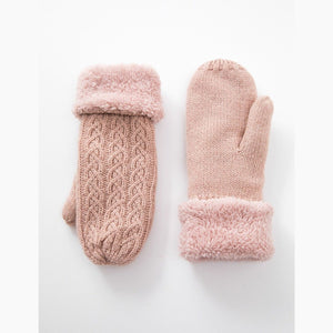 Cable Knit Fleece Lined Mittens