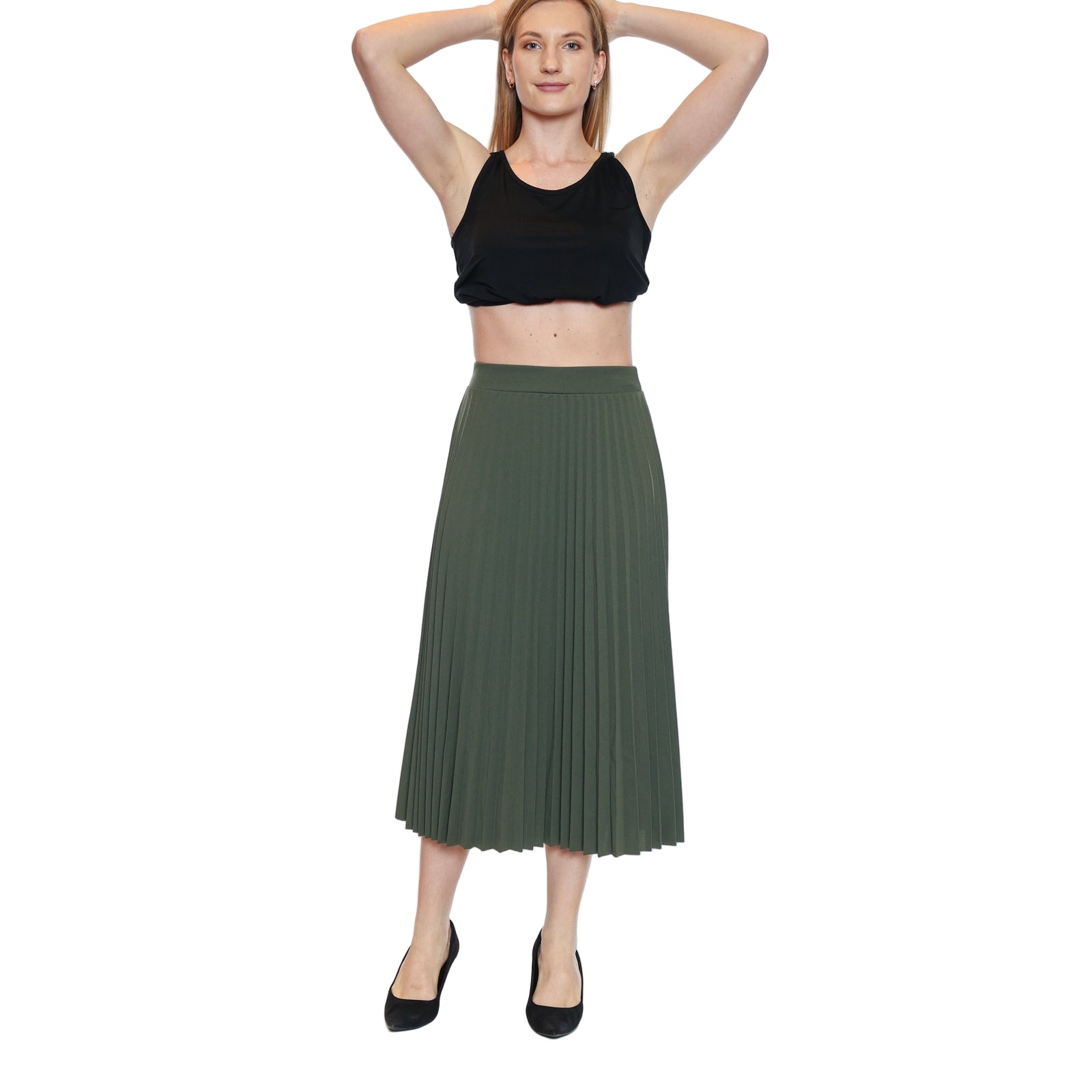 Camden Pleated Scuba Crepe Skirt - Lady of the Lake
