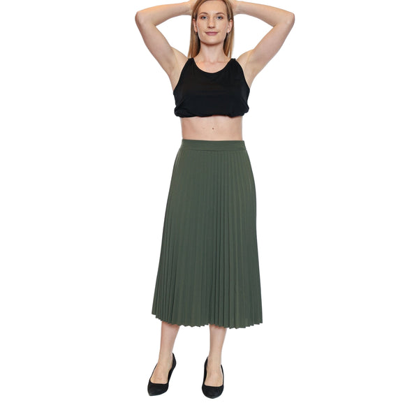 Camden Pleated Scuba Crepe Skirt - Lady of the Lake