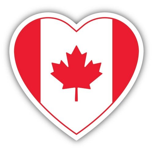 Canada Flag Heart Sticker