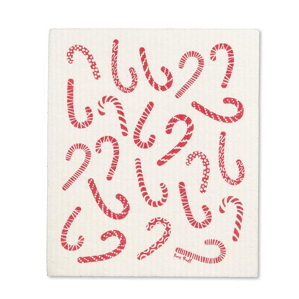 Candy Cane Swedish Dishcloths - Set of 2