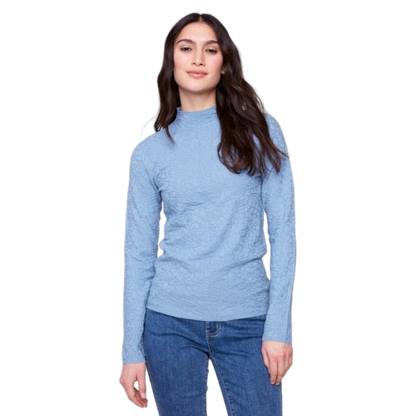Cara Textured Mock Neck Knit Sweater - Lady of the Lake