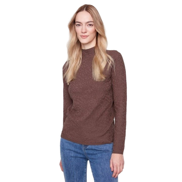 Cara Textured Mock Neck Knit Sweater - Lady of the Lake