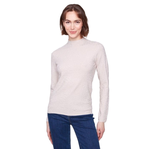 Cara Textured Mock Neck Knit Sweater - Lady of the Lake