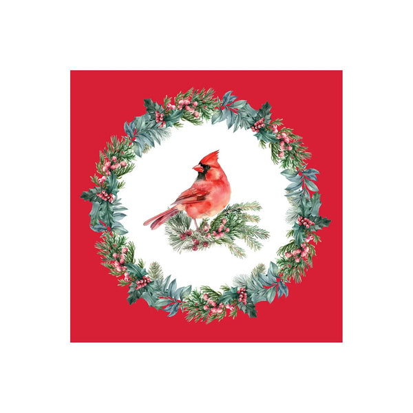 Cardinal Wreath - Paper Napkins - Lady of the Lake