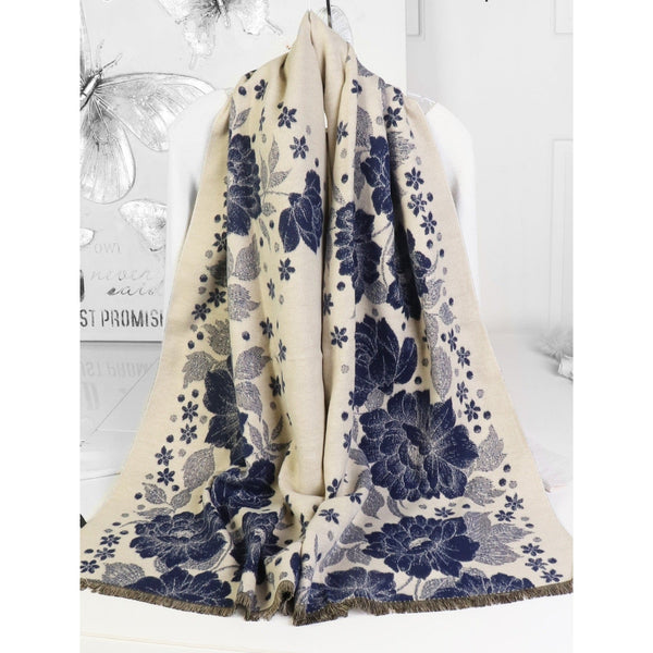 Cashmere Feeling Flower Print Scarf