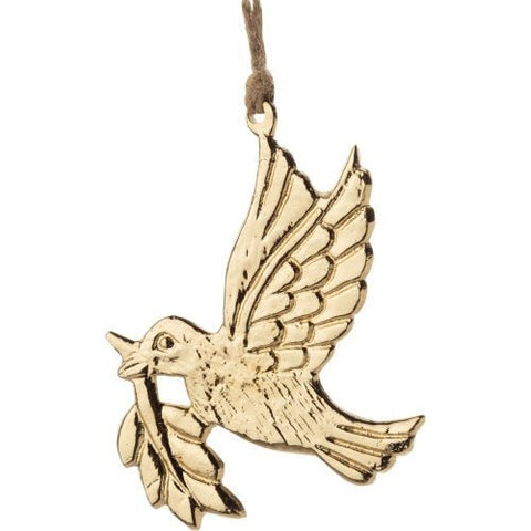 Cast Metal Dove Of Peace Ornament